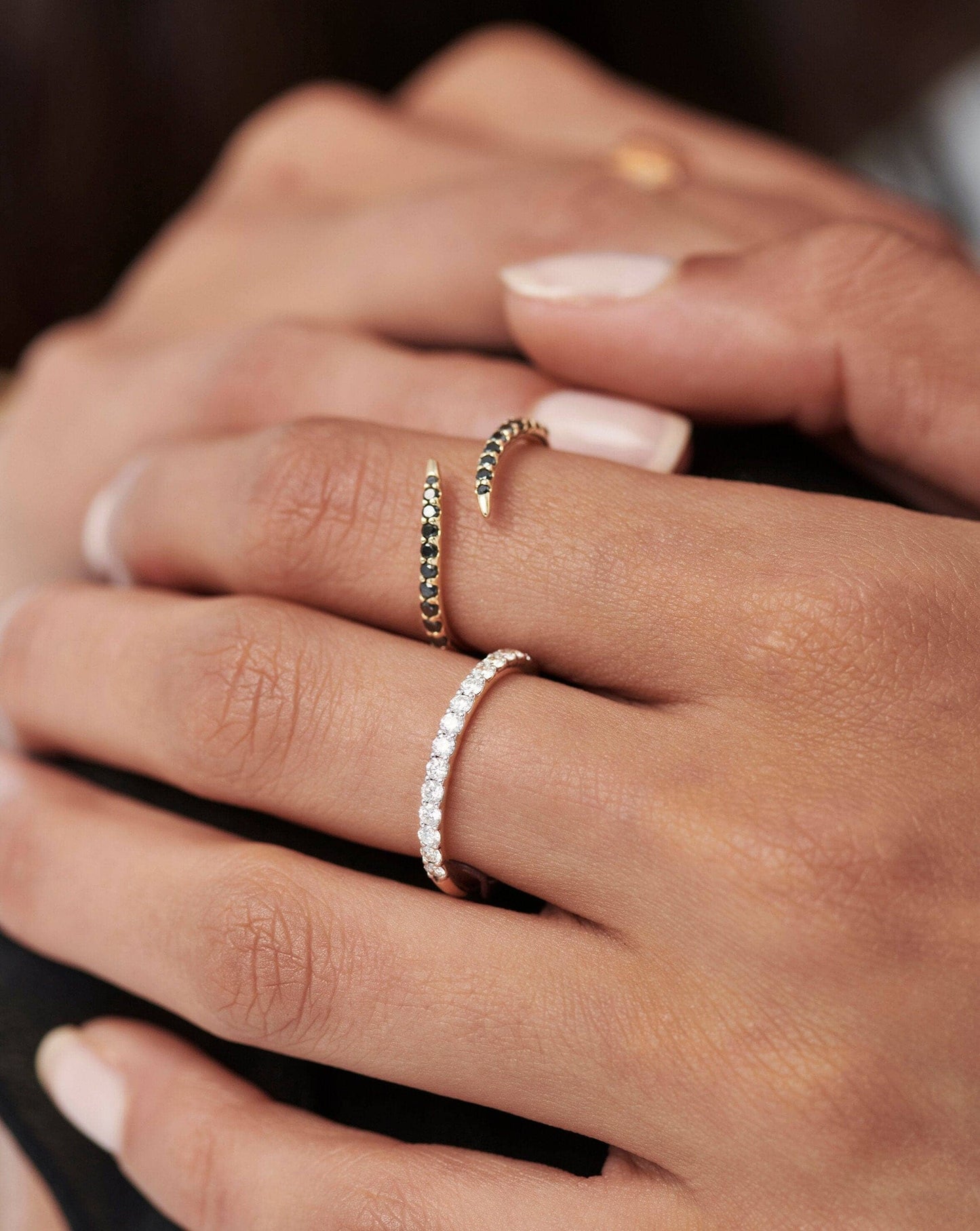 Fine Slim Half Eternity Ring | 14ct Solid Gold/Diamond Rings Missoma
