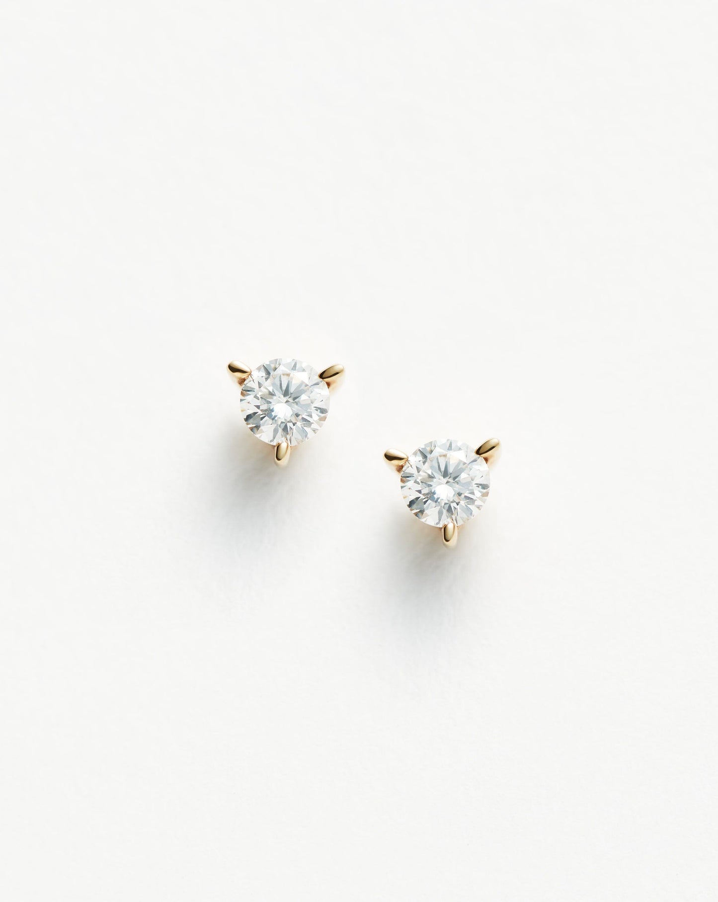 Fine Small Solitaire Diamond Stud Earrings | 14ct Solid Gold Earrings Missoma