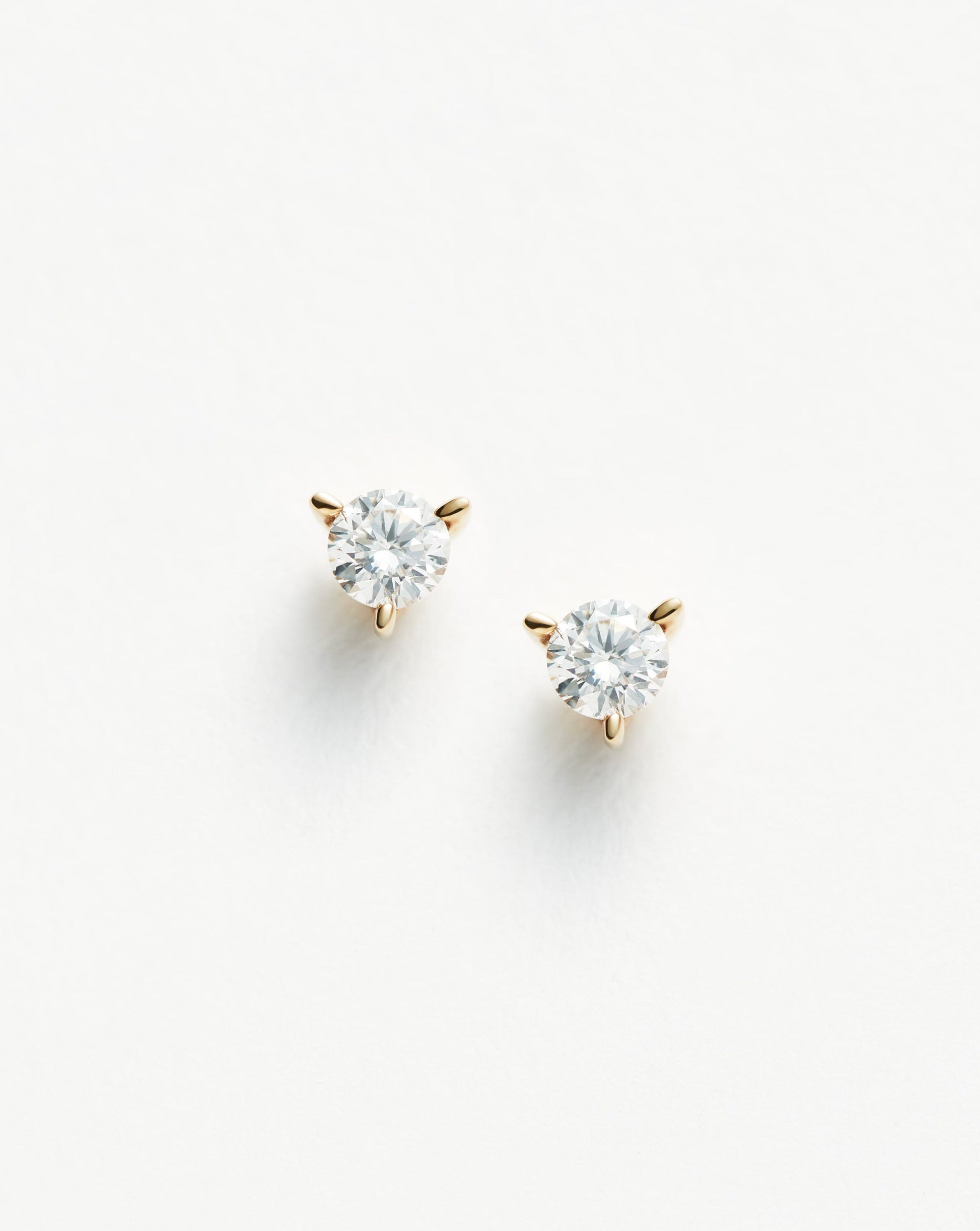 Fine Small Solitaire Diamond Stud Earrings | 14ct Solid Gold Earrings Missoma