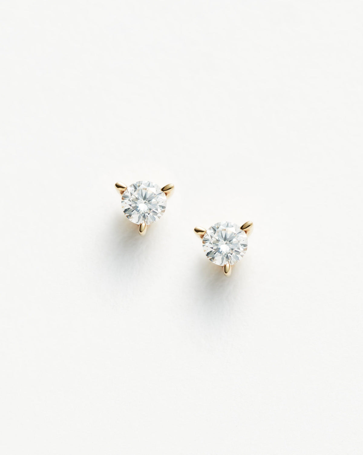 Fine Small Solitaire Diamond Stud Earrings | 14ct Solid Gold Earrings Missoma