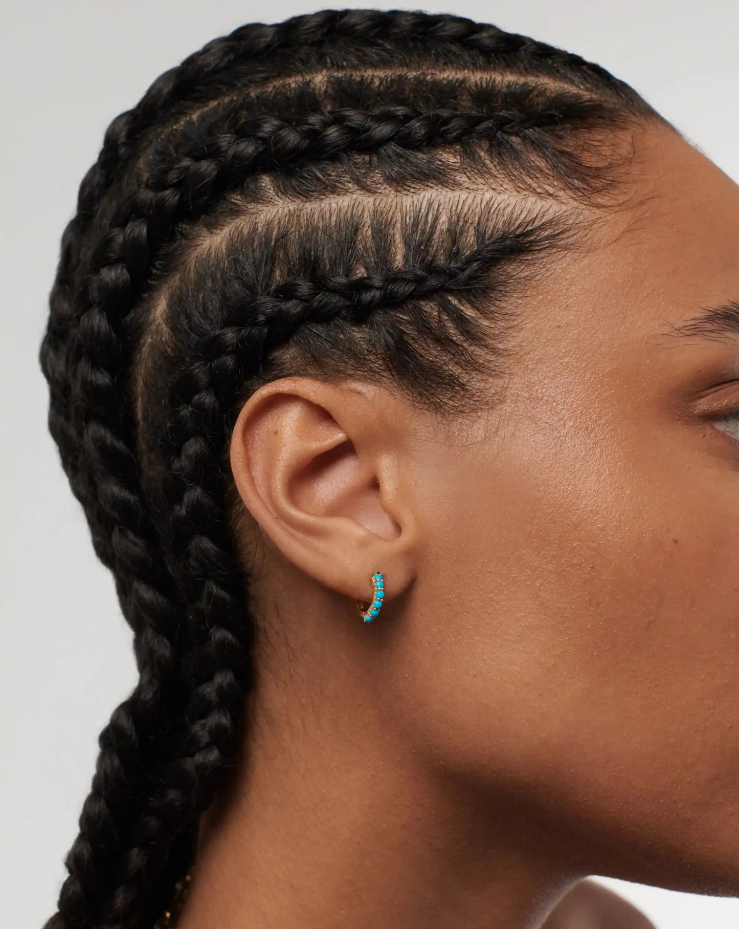 Gemstone Huggies | 18ct Gold Vermeil/Turquoise Earrings Missoma