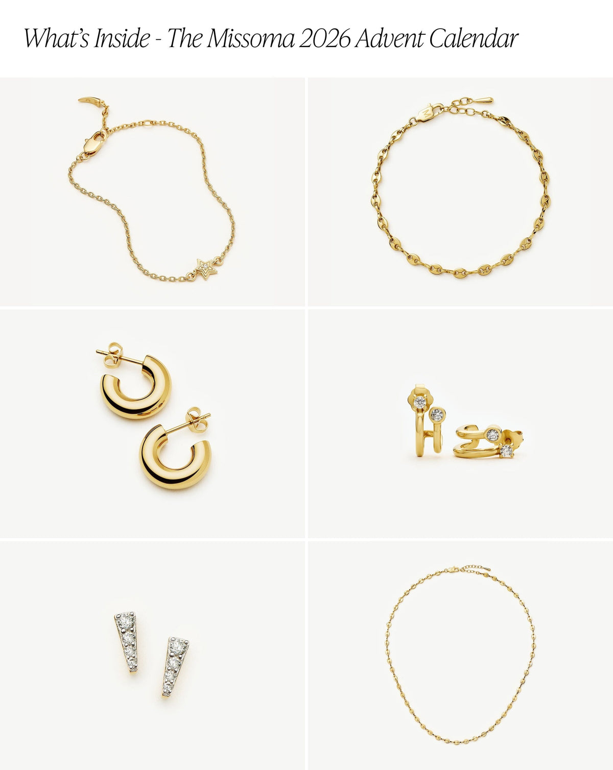 Gold Jewellery Advent Calendar | 18ct Gold Plated Advent Calendar Missoma
