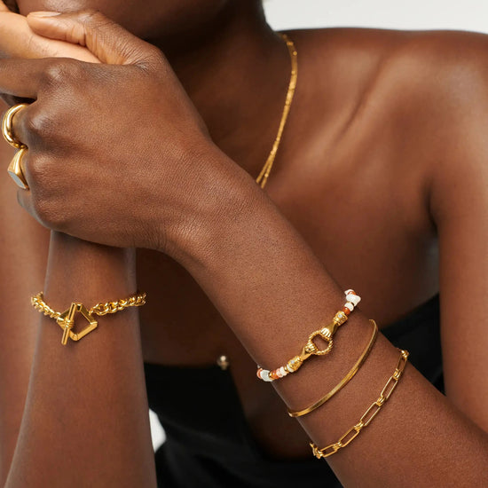 Harris Reed In Good Hands Beaded Gemstone Bracelet | 18ct Gold Plated/Multi Gemstone & Pearl Bracelets Missoma