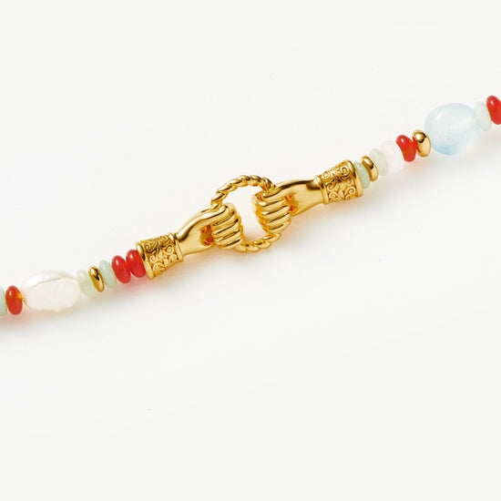 Harris Reed In Good Hands Beaded Gemstone Bracelet | 18ct Gold Plated/Multi Gemstone & Pearl Bracelets Missoma