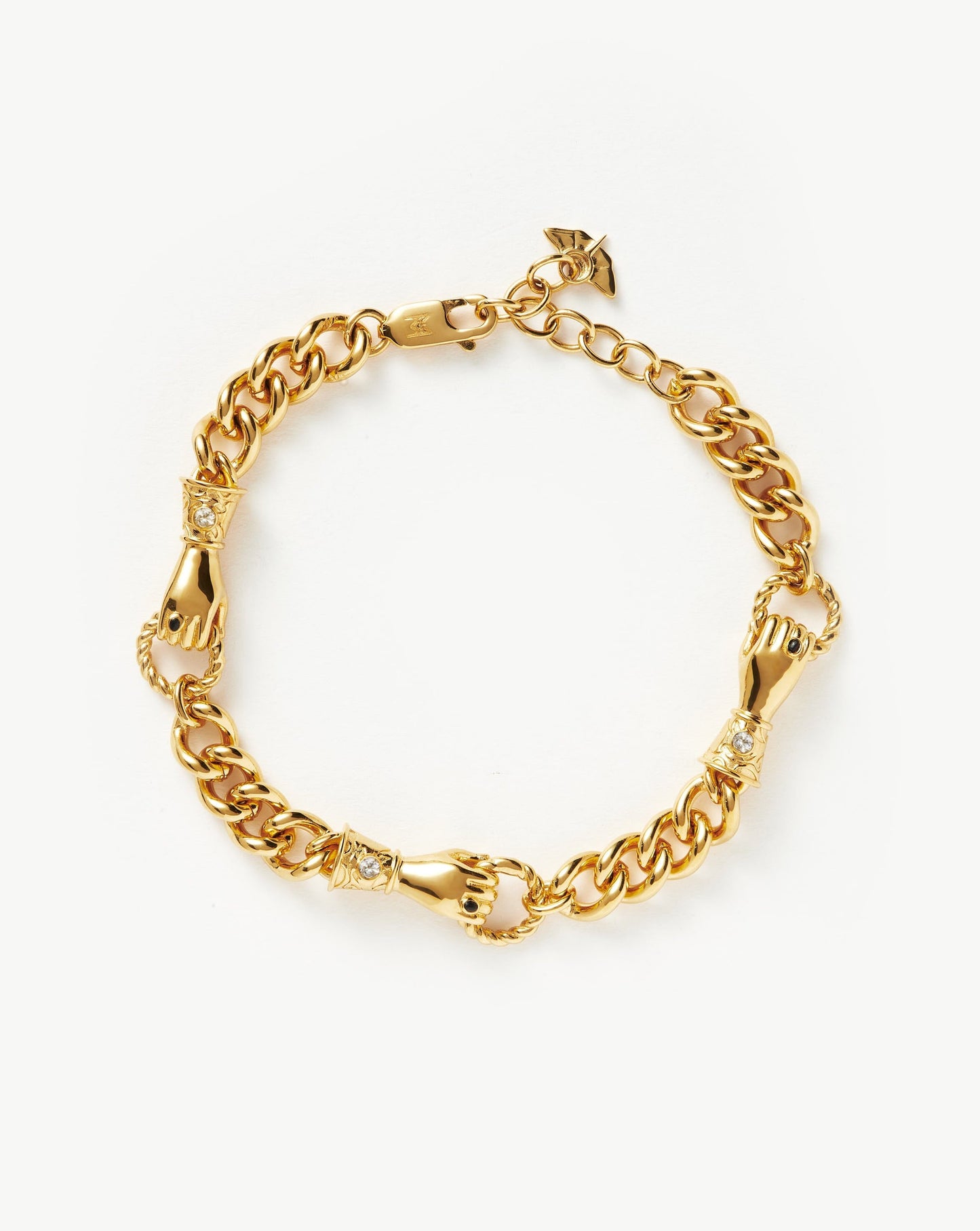 Harris Reed In Good Hands Charm Bracelet | 18ct Gold Plated/Black Onyx & Pearl Bracelets Missoma