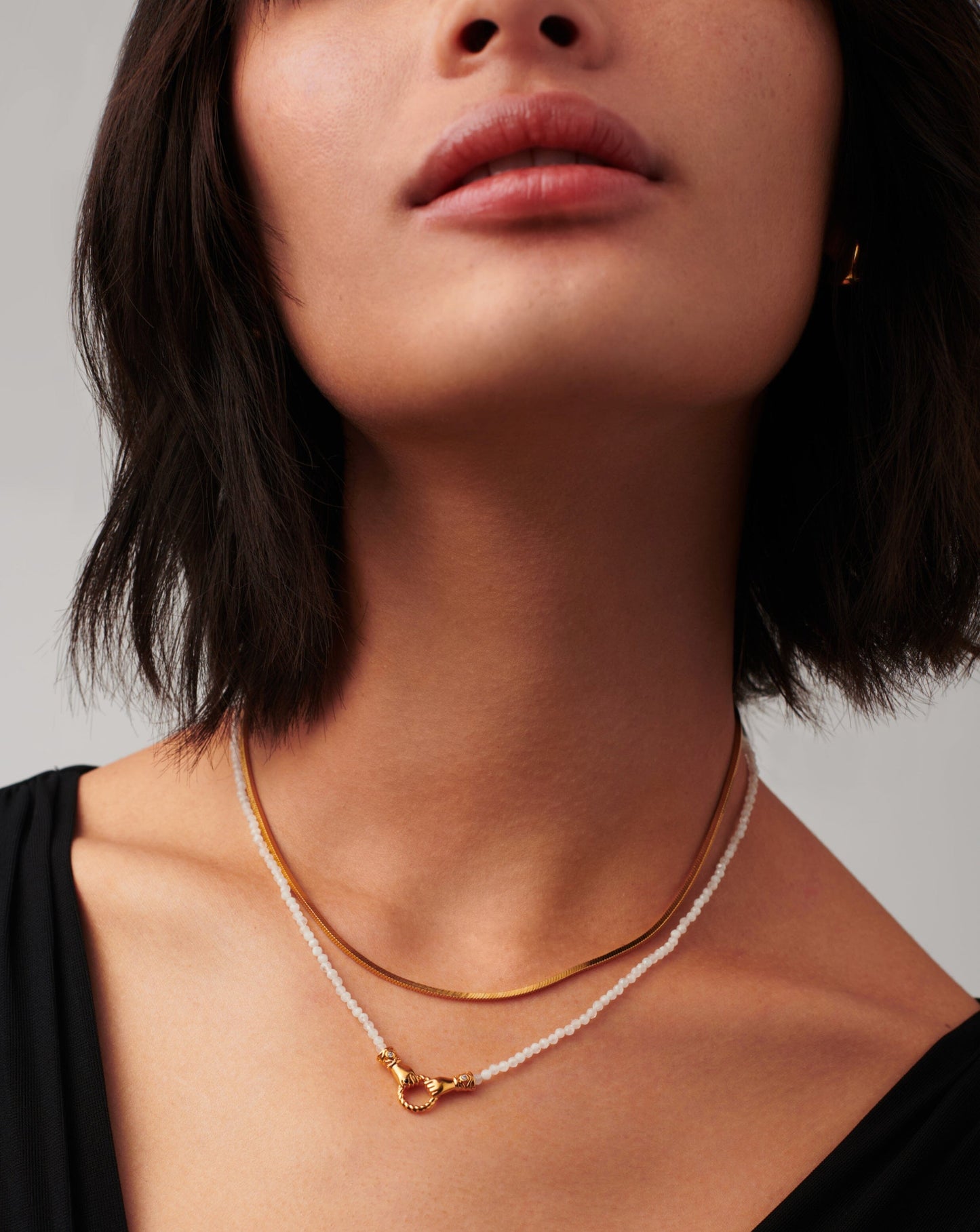 Harris Reed In Good Hands Mini Beaded Gemstone Necklace | 18ct Gold Plated/Rainbow Moonstone Necklaces Missoma