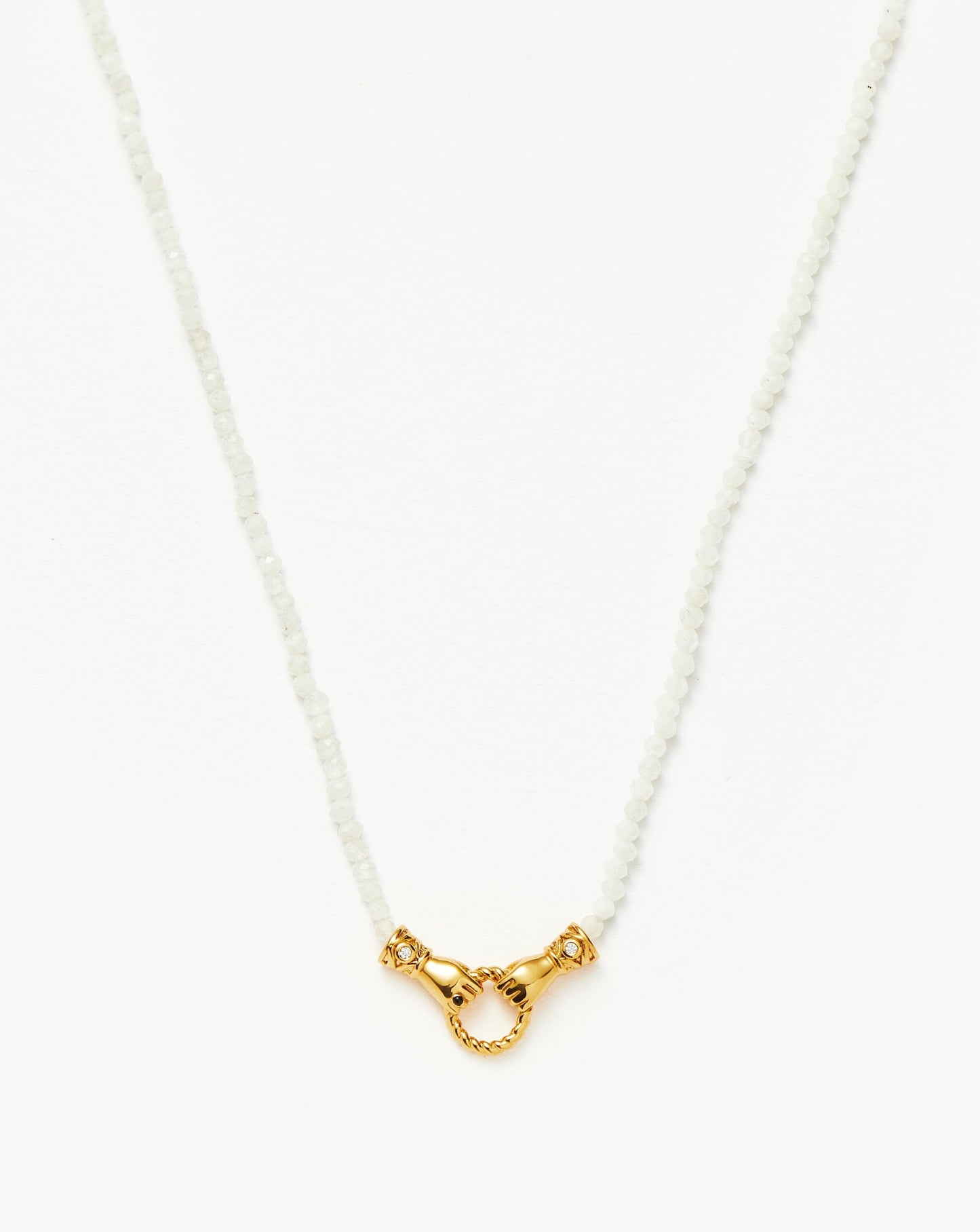 Harris Reed In Good Hands Mini Beaded Gemstone Necklace | 18ct Gold Plated/Rainbow Moonstone Necklaces Missoma