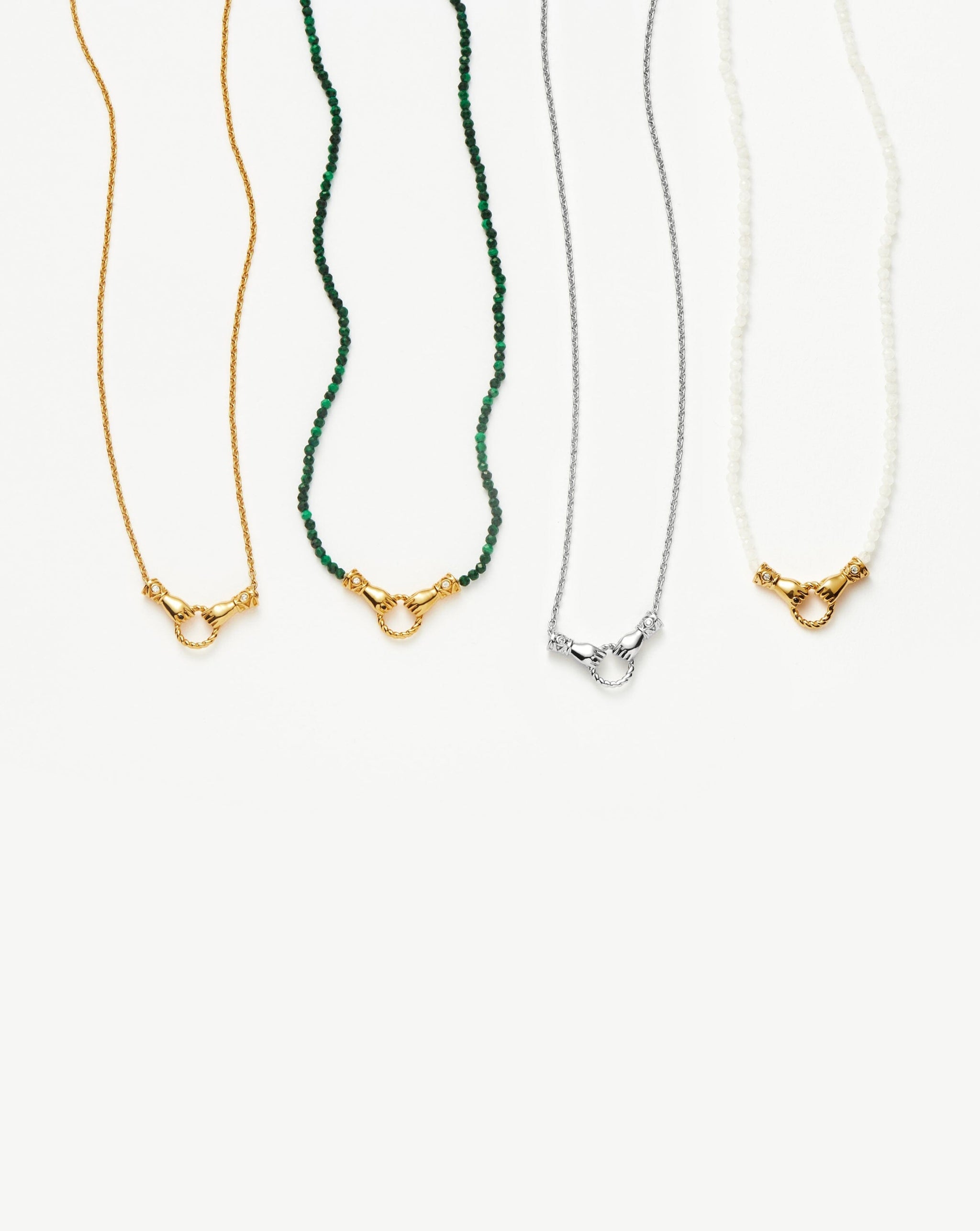 Harris Reed In Good Hands Mini Pendant Slider Necklace | 18ct Gold Plated/Cubic Zirconia & Black Onyx Necklaces Missoma