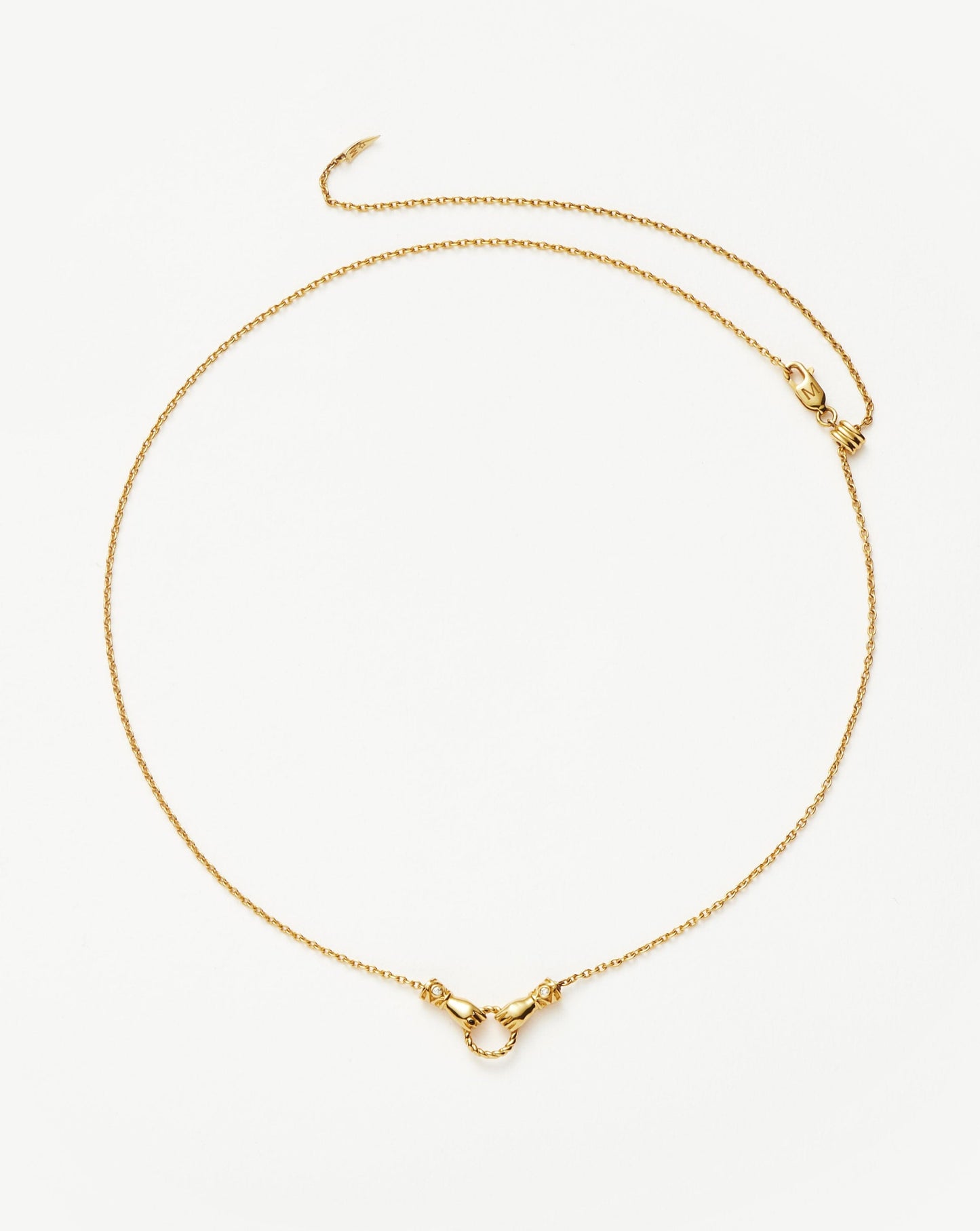 Harris Reed In Good Hands Mini Pendant Slider Necklace | 18ct Gold Plated/Cubic Zirconia & Black Onyx Necklaces Missoma
