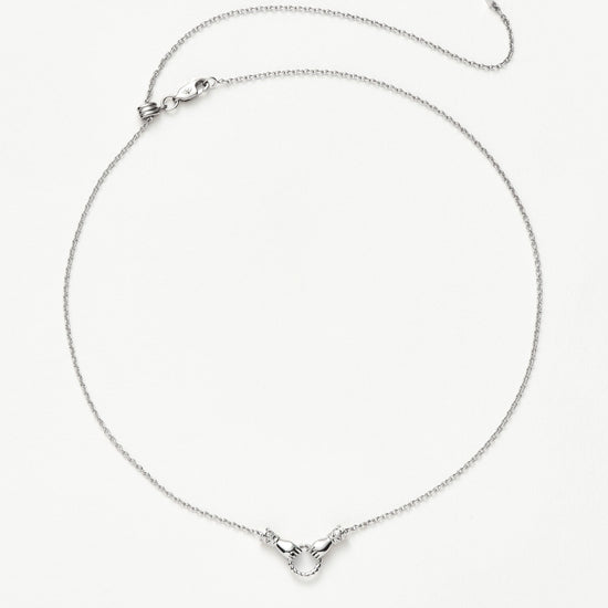 Harris Reed In Good Hands Mini Pendant Slider Necklace | Silver Plated/Cubic Zirconia & Black Onyx Necklaces Missoma