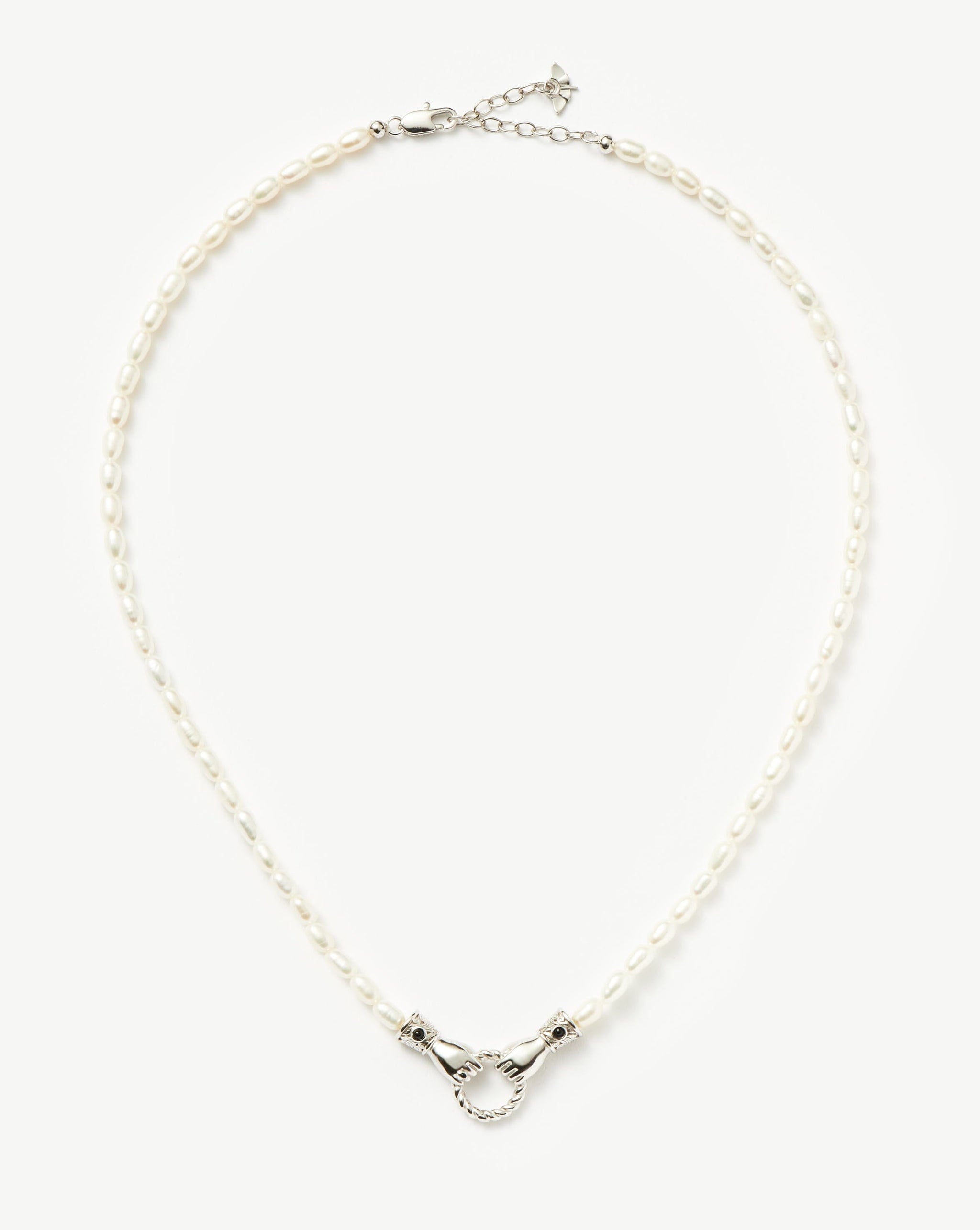 Harris Reed In Good Hands Pearl Necklace | Silver Plated/Pearl & Black Onyx Necklaces Missoma
