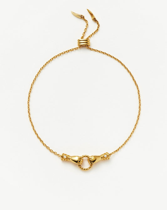 Harris Reed In Good Hands Slider Bracelet | 18ct Gold Plated/Cubic Zirconia & Black Onyx Bracelets Missoma