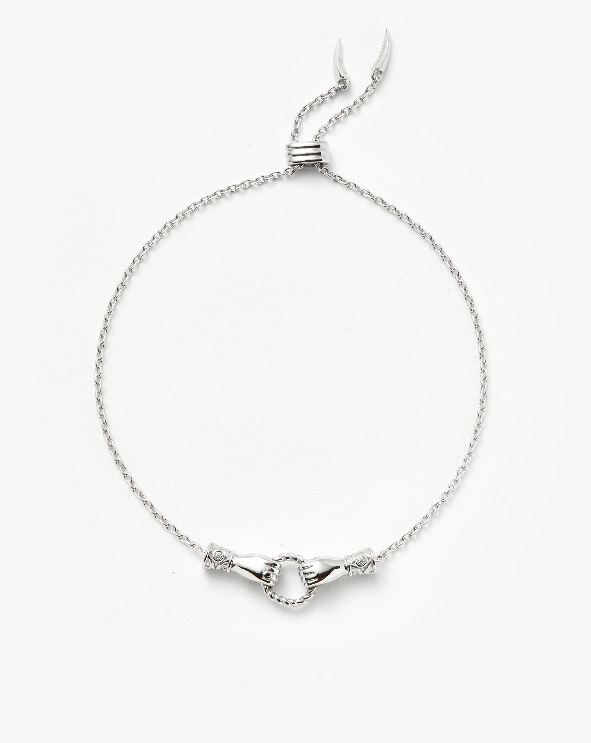 Harris Reed In Good Hands Slider Bracelet | Silver Plated/Cubic Zirconia & Black Onyx Bracelets Missoma