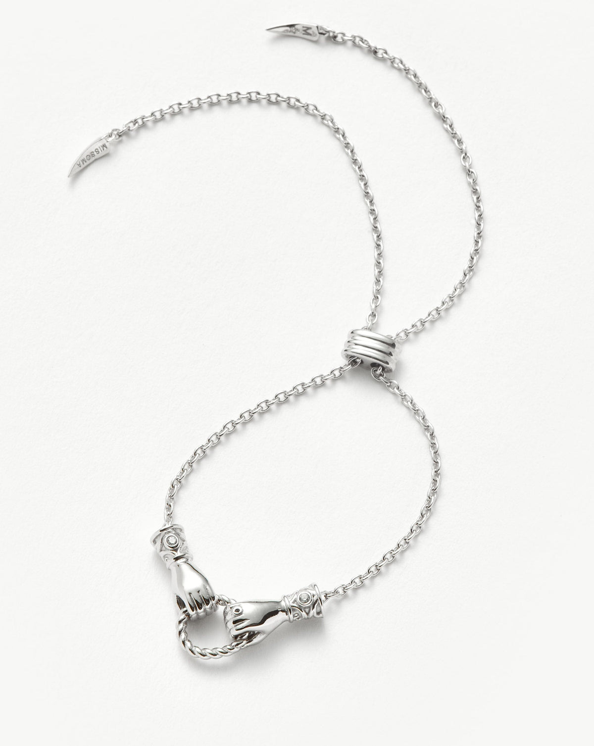 Harris Reed In Good Hands Slider Bracelet | Silver Plated/Cubic Zirconia & Black Onyx Bracelets Missoma