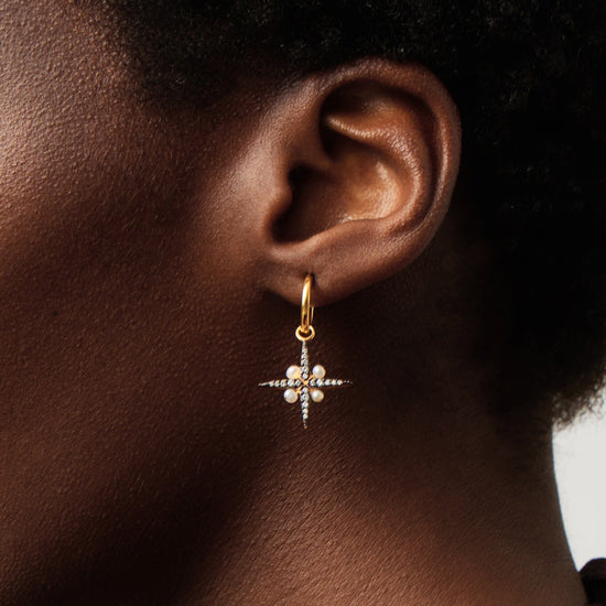 Harris Reed North Star Pearl Hoop Earrings | 18ct Gold Vermeil/Pearl Earrings Missoma