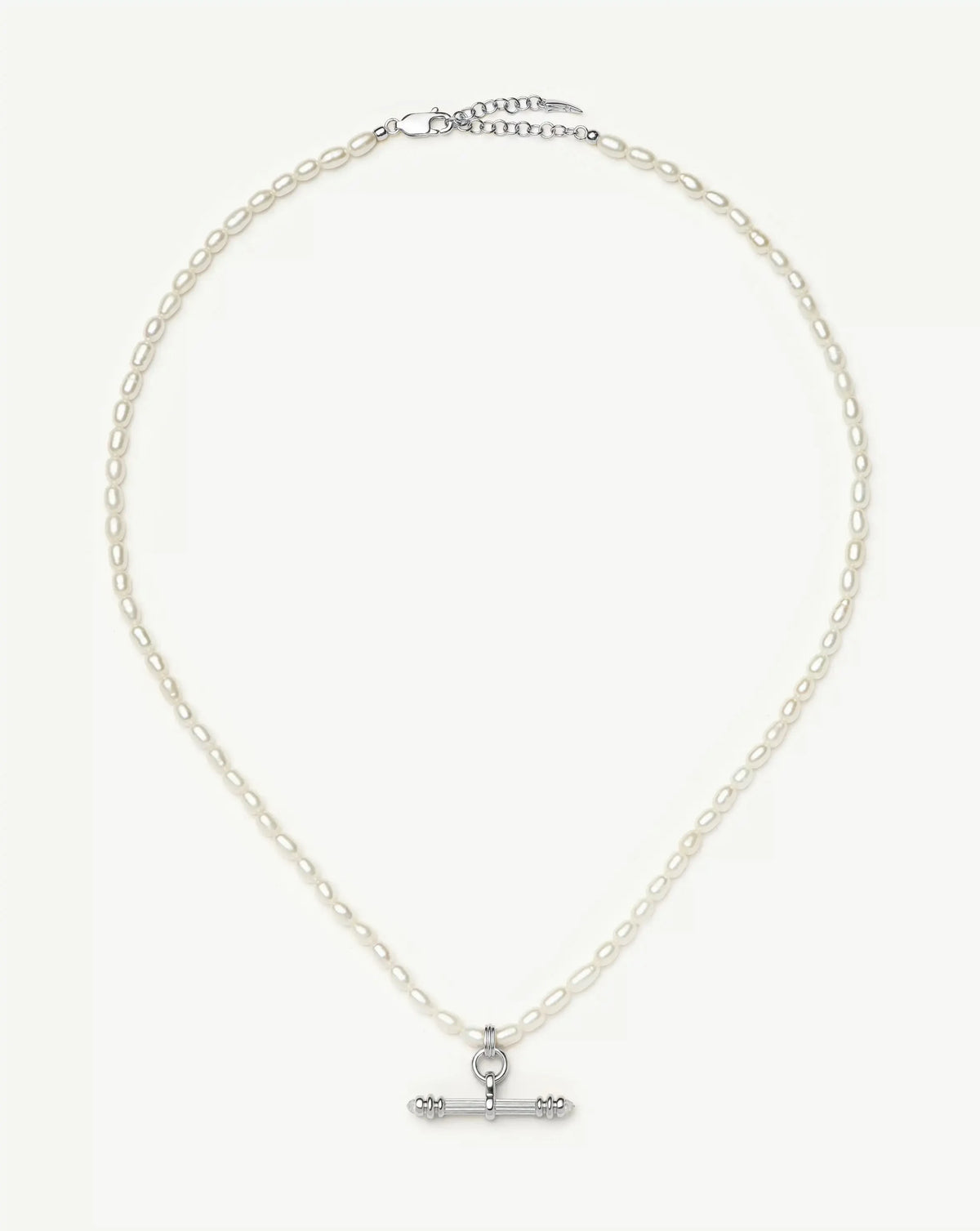 Harris Reed Pearl T-Bar Necklace | Silver Plated/Pearl Necklaces Missoma