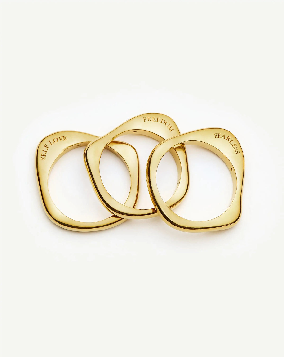 Harris Reed Self-Love Stacking Rings | 18ct Gold Plated/Cubic Zirconia Rings Missoma