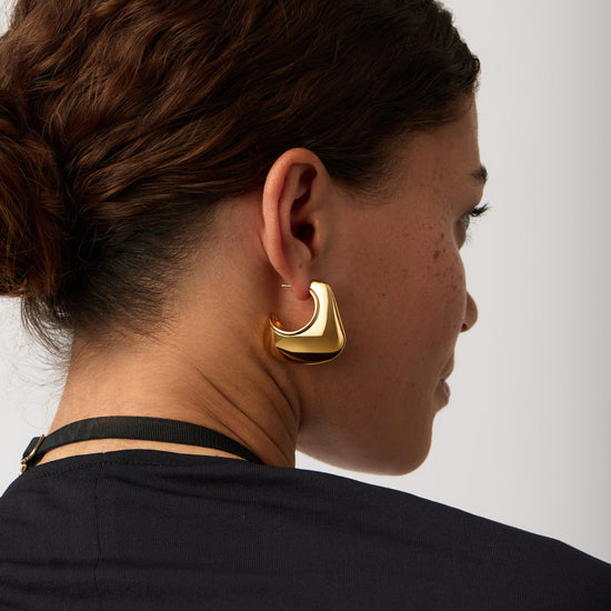 Hera Dome Large Hoop Earrings | 18ct Gold Plated Earrings Missoma