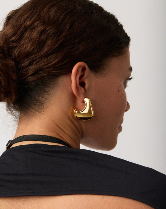 Hera Dome Large Hoop Earrings | 18ct Gold Plated Earrings Missoma