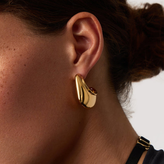 Hera Dome Large Hoop Earrings | 18ct Gold Plated Earrings Missoma