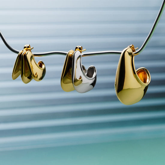Hera Dome Large Hoop Earrings | 18ct Gold Plated Earrings Missoma