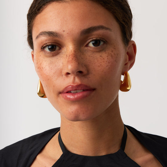 Hera Dome Large Hoop Earrings | 18ct Gold Plated Earrings Missoma