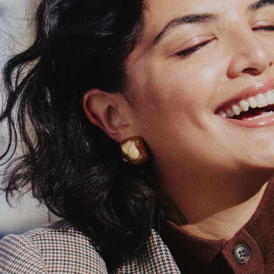 Hera Oversized Dome Ridge Stud Earrings Earrings Missoma