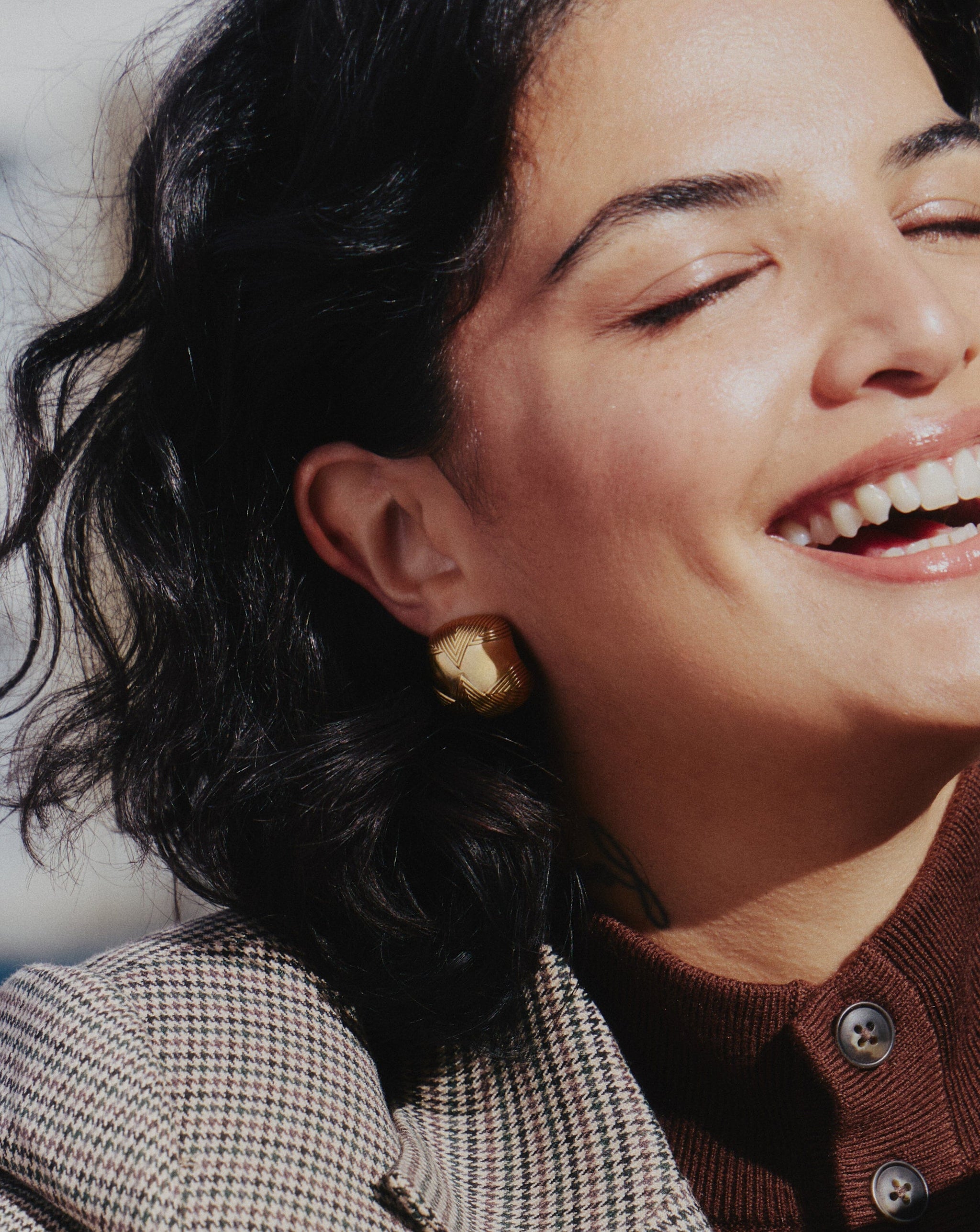 Hera Oversized Dome Ridge Stud Earrings Earrings Missoma