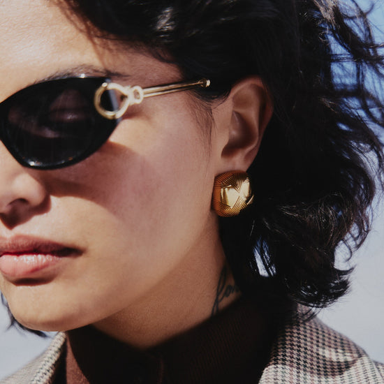 Hera Oversized Dome Ridge Stud Earrings Earrings Missoma