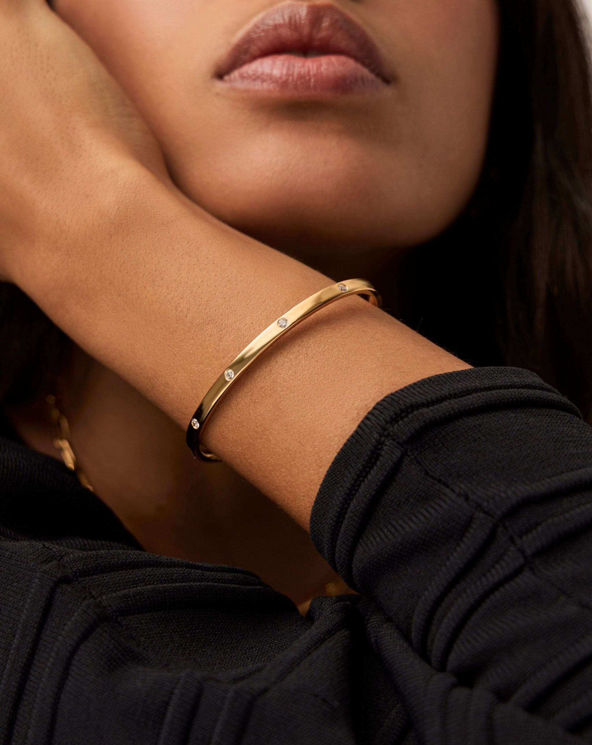 Interstellar Hinged Bangle | 18ct Gold Vermeil/Cubic Zirconia Bracelets Missoma