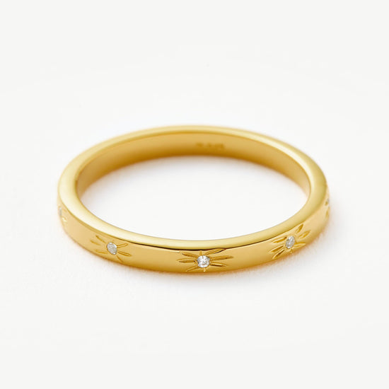 Interstellar Star Studded Stacking Ring | 18ct Gold Plated Vermeil Rings Missoma