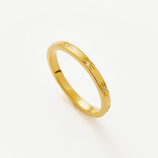 Interstellar Star Studded Stacking Ring | 18ct Gold Plated Vermeil Rings Missoma