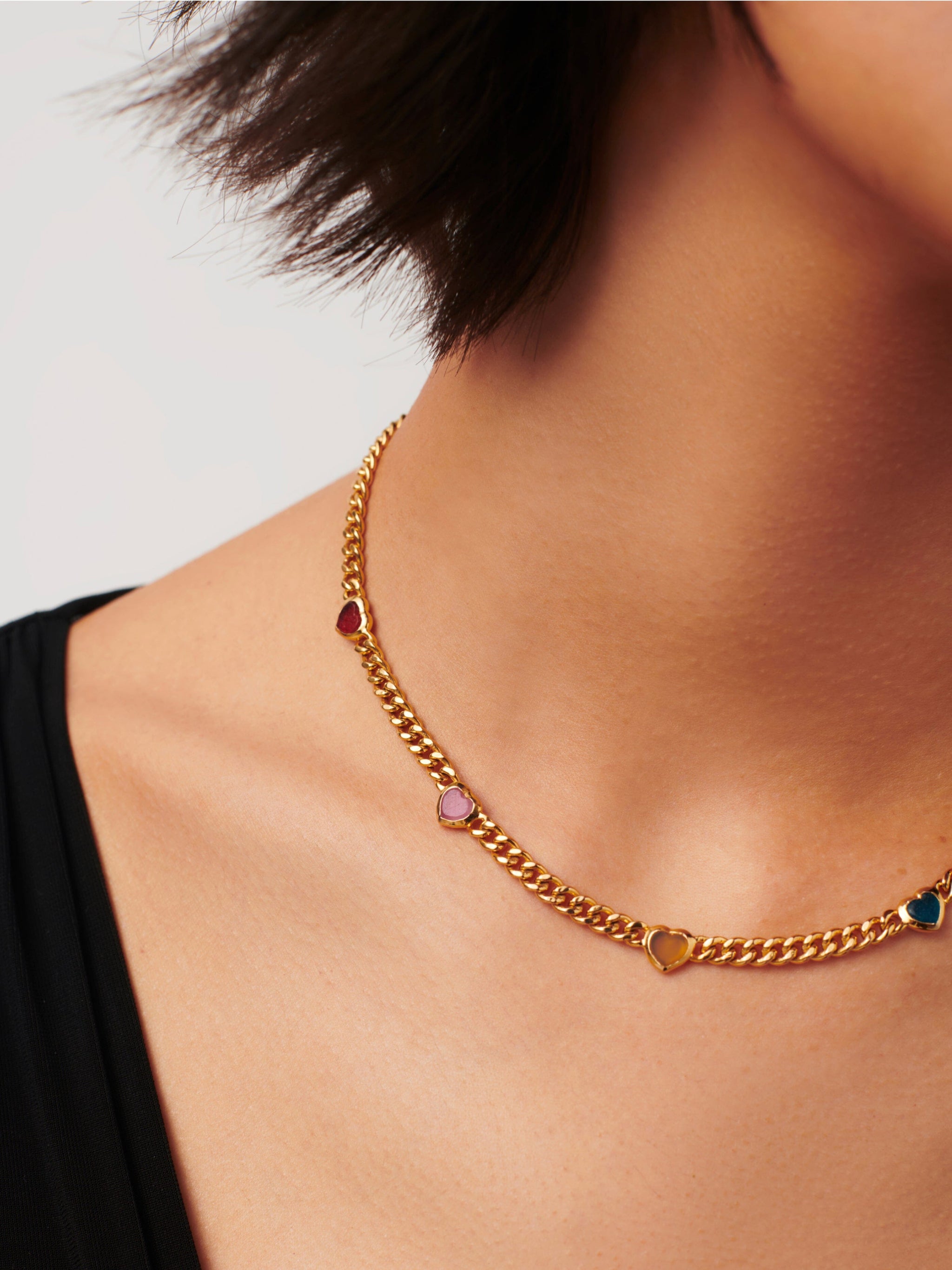 Jelly Heart Gemstone Charm Necklace | 18ct Gold Plated/Multi Quartz Necklaces Missoma