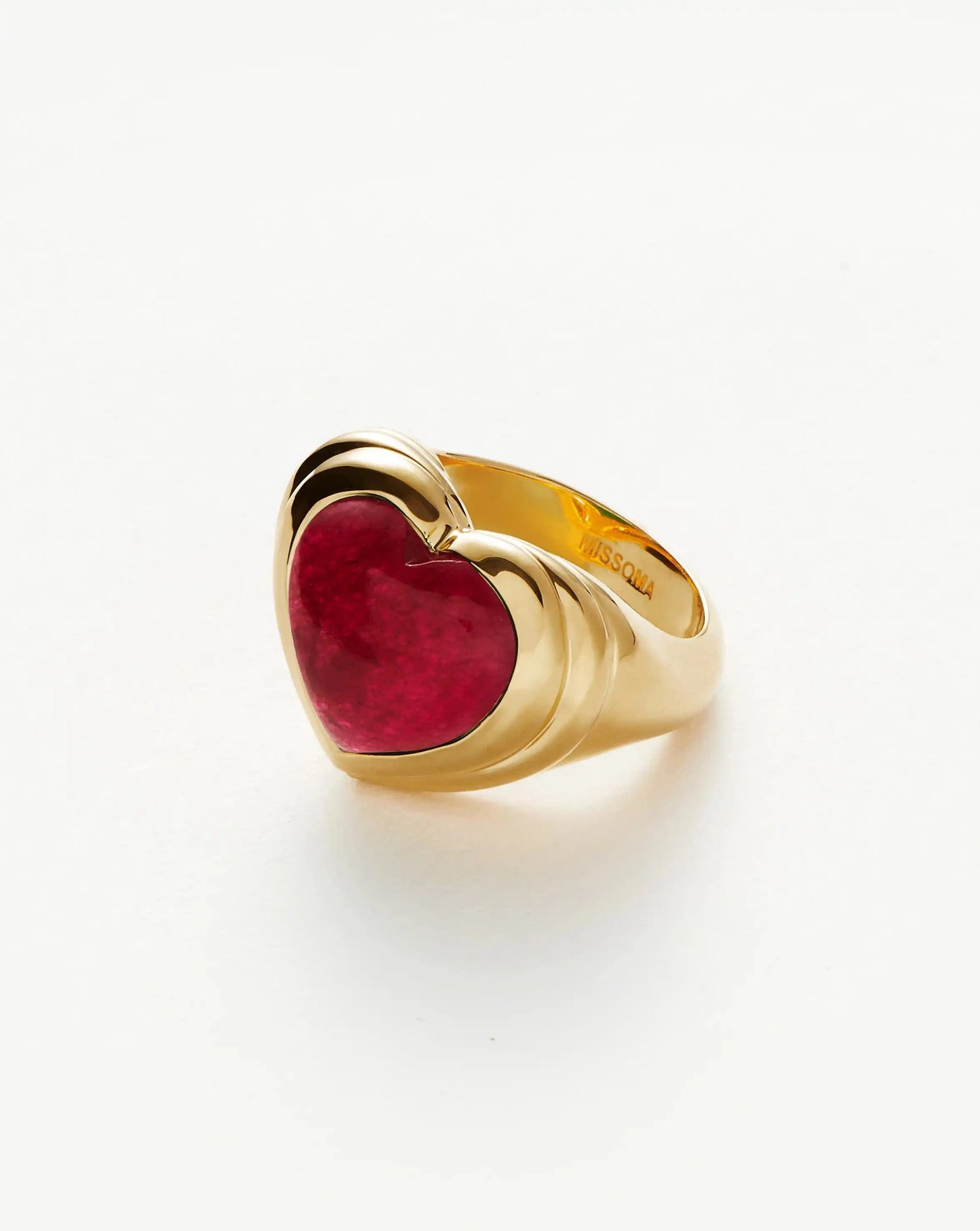 Jelly Heart Gemstone Ring | 18ct Gold Plated/Pink Quartz Rings Missoma