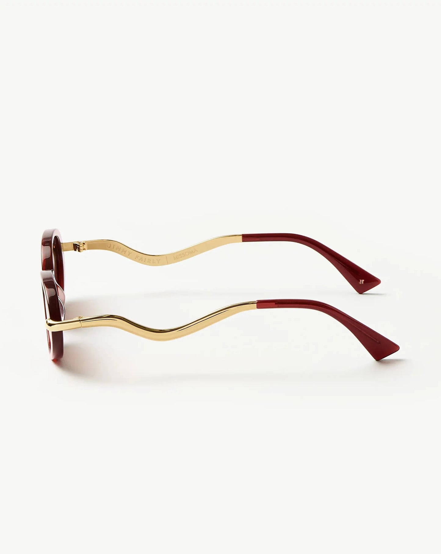 Jimmy Fairly Elvissa Oval Sunglasses | Gold Plated/Cherry Accessories Missoma