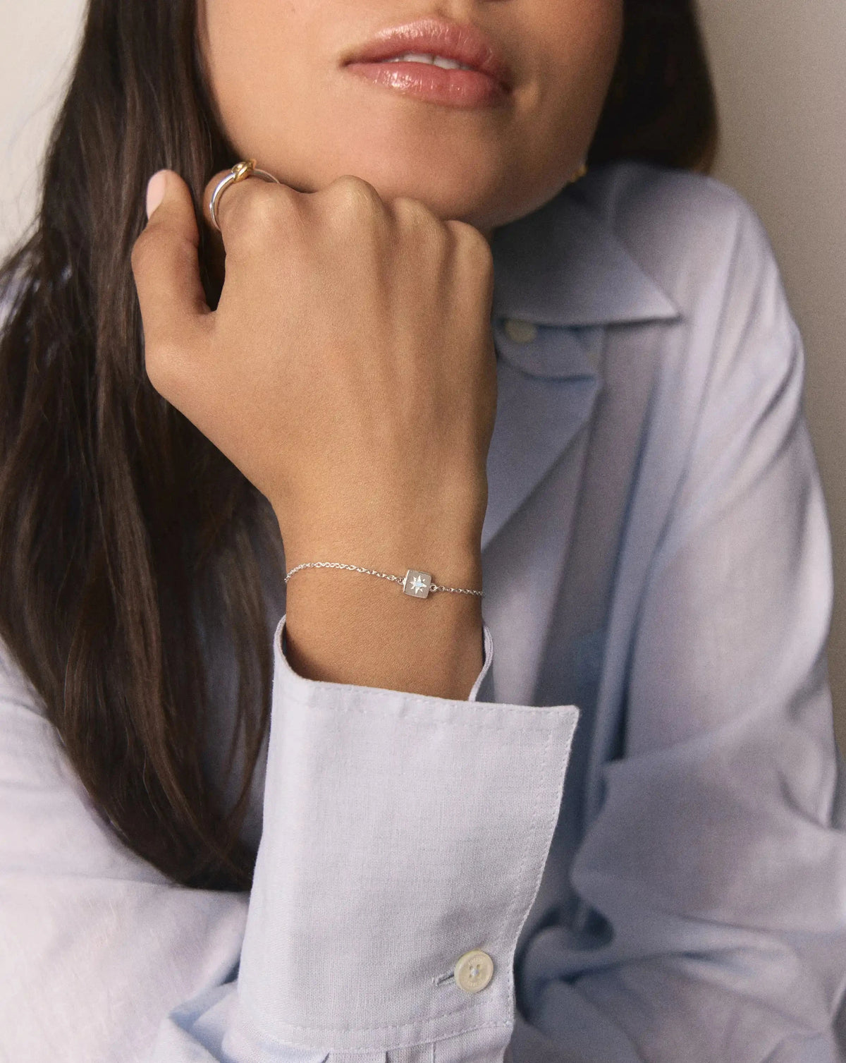 June Birthstone Slider Bracelet | Silver Plated/Rainbow Moonstone Bracelets Missoma