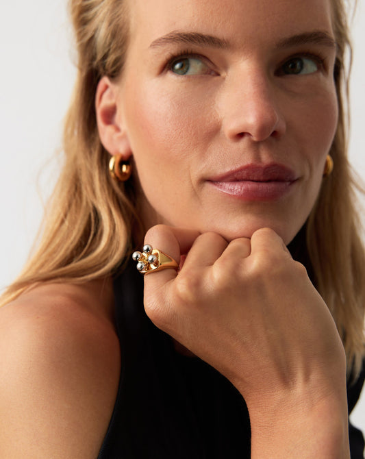 Kinetic Atom Spinning Signet Ring | Mixed Metal Rings Missoma