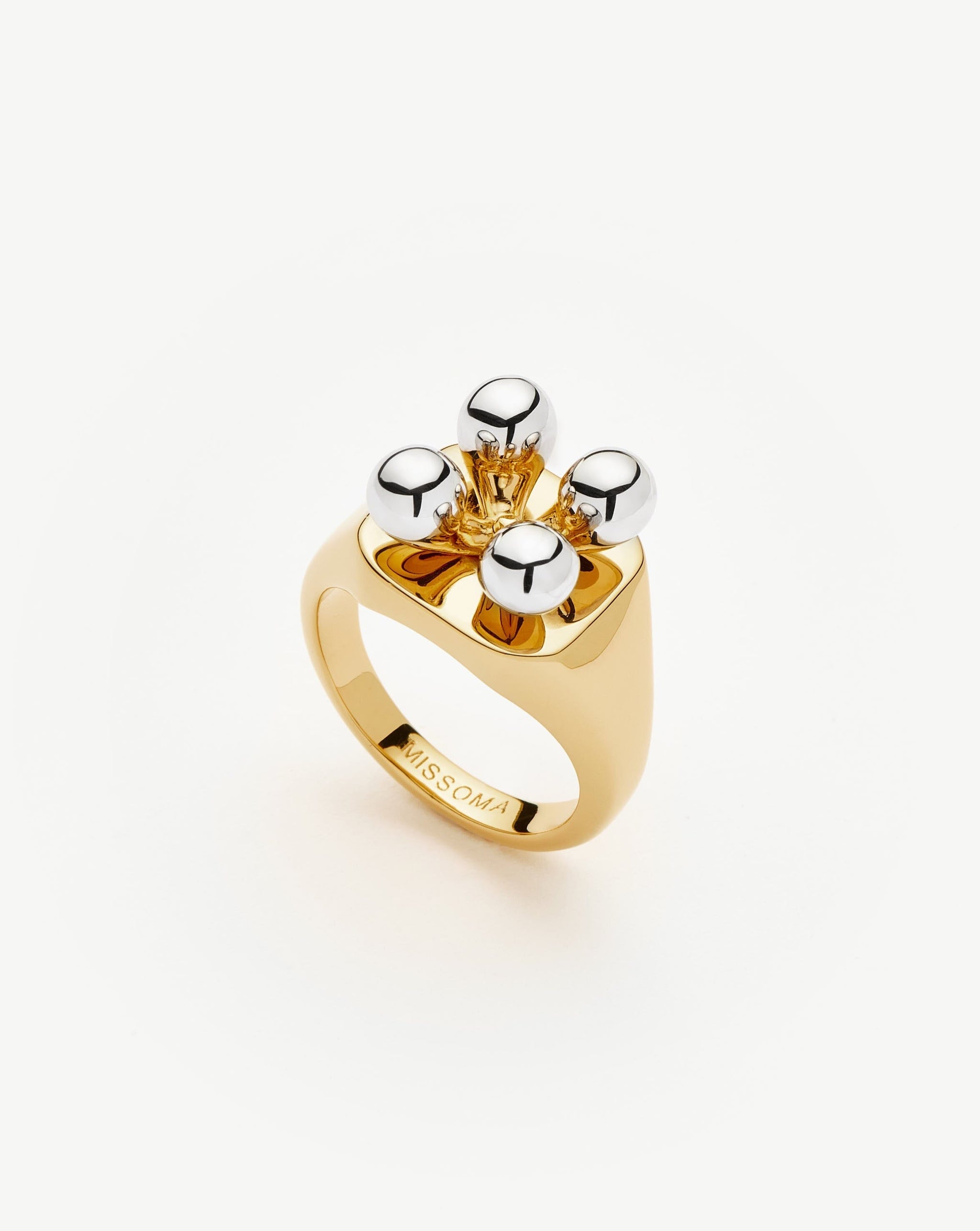 Kinetic Atom Spinning Signet Ring | Mixed Metal Rings Missoma