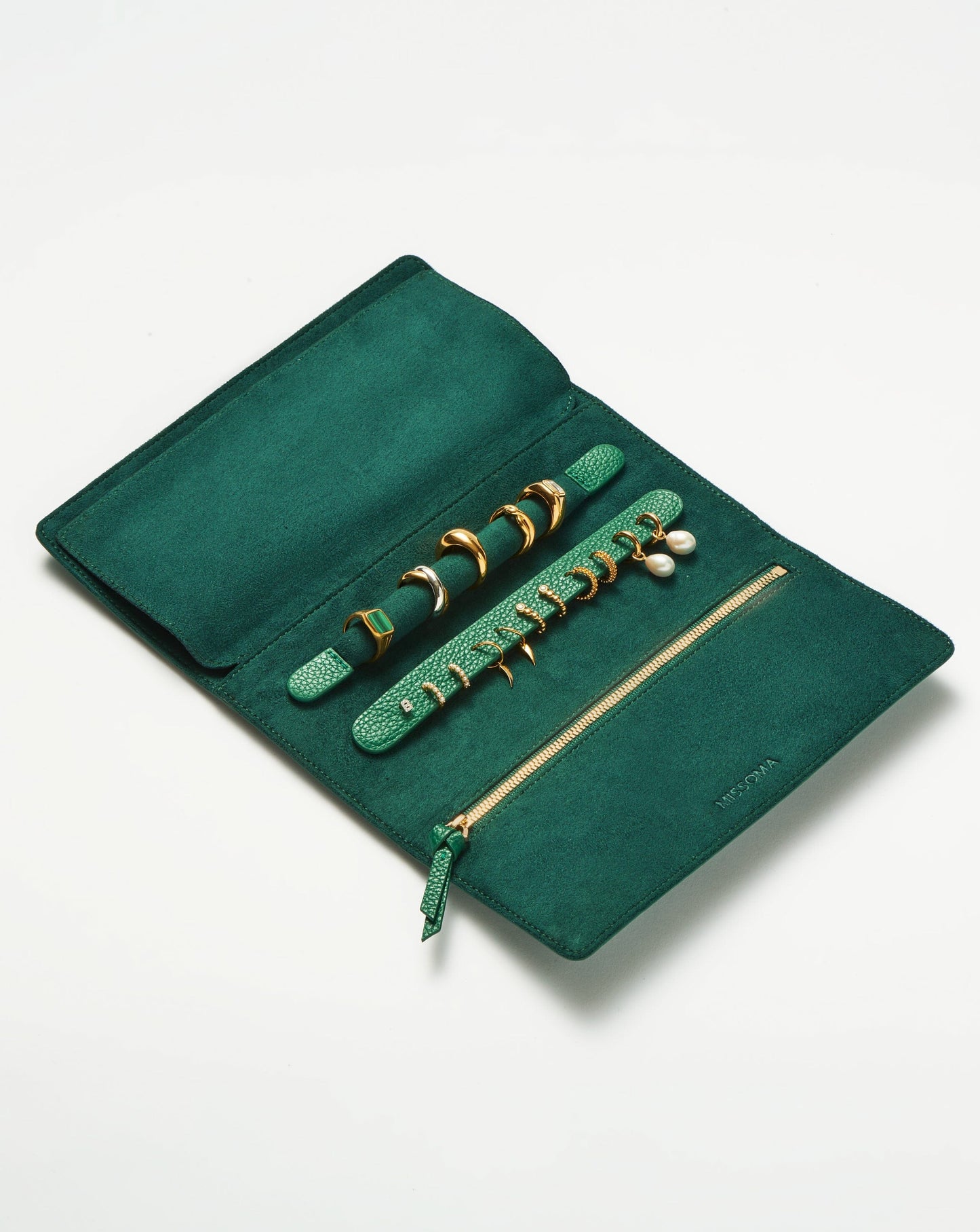 Leather Jewellery Roll | Malachite Green Accessories Missoma