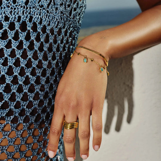 Lena Charm Bracelet | 18ct Gold Plated/Amazonite Bracelets Missoma