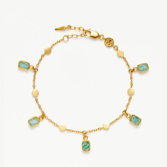 Lena Charm Bracelet | 18ct Gold Plated/Amazonite Bracelets Missoma
