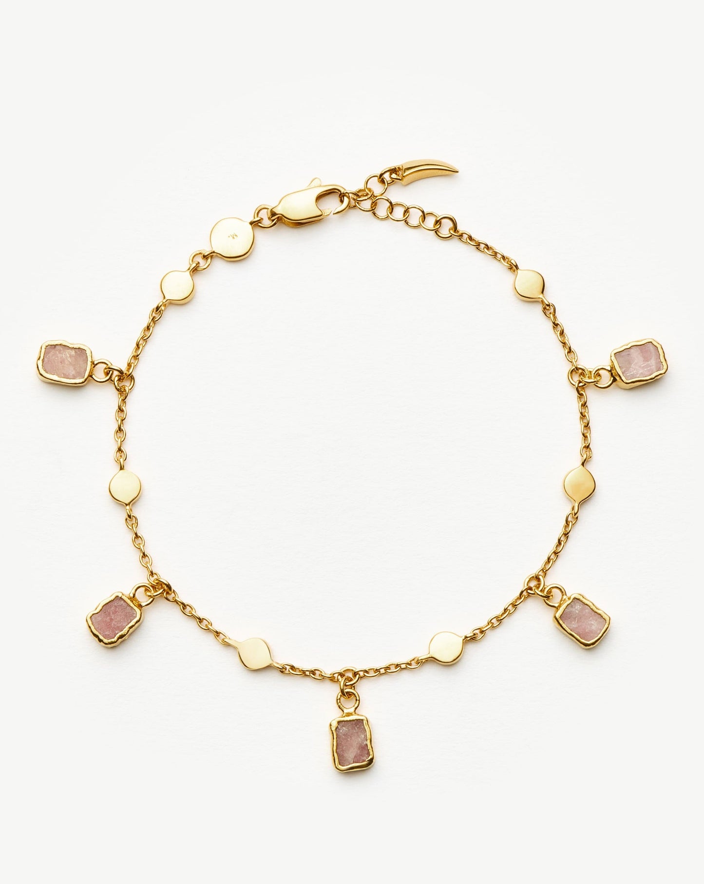 Lena Charm Bracelet | 18ct Gold Plated/Rhodochrosite Bracelets Missoma