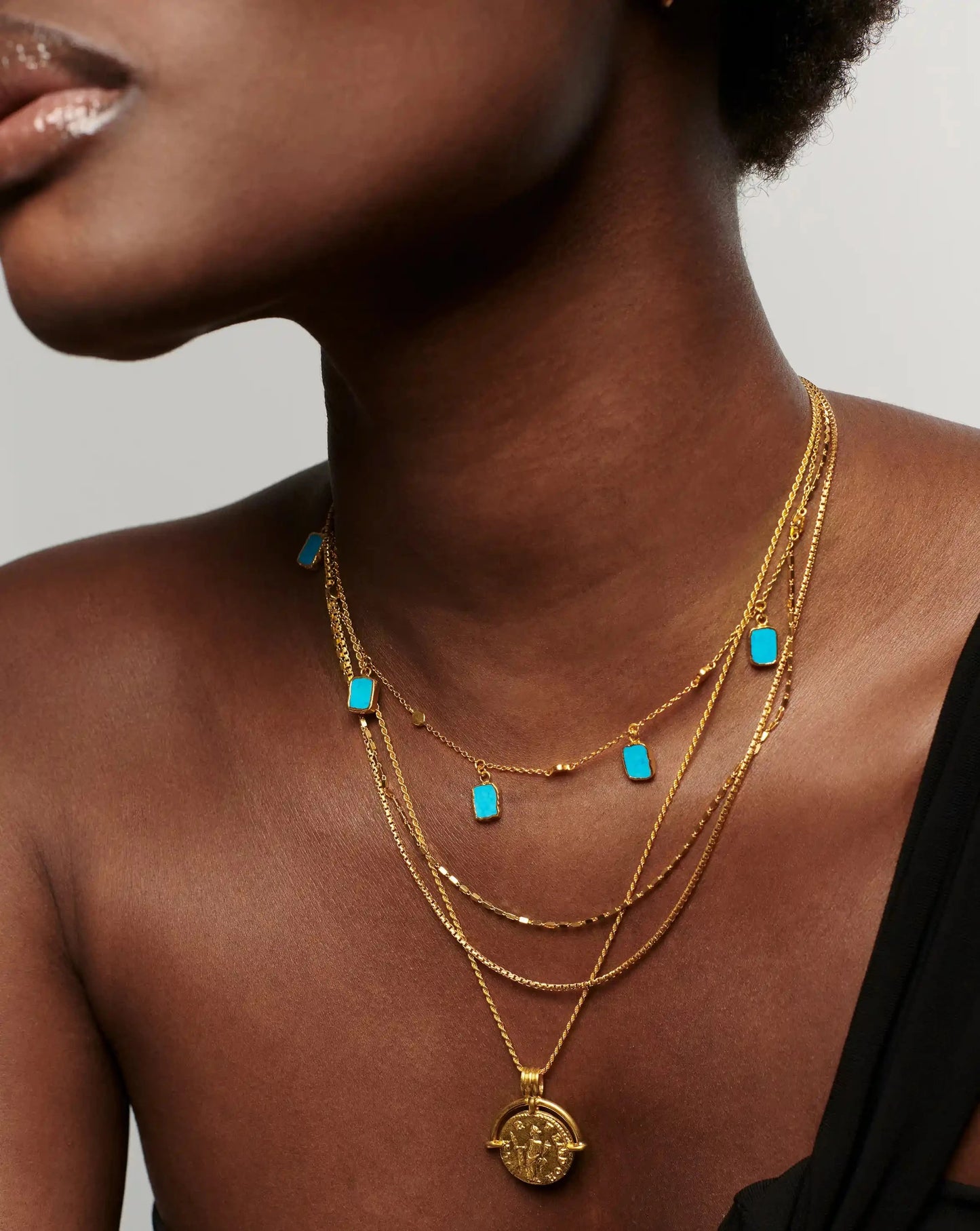 Lena Charm Choker | 18ct Gold Plated/Turquoise Necklaces Missoma