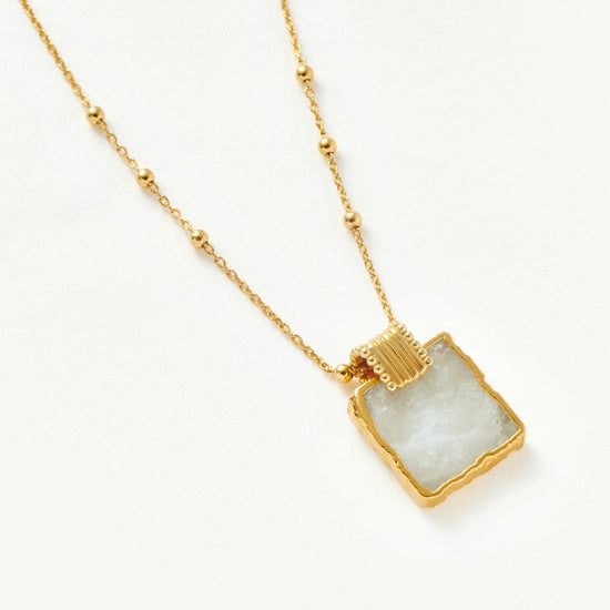 Lena Charm Necklace | 18ct Gold Plated Vermeil/Rainbow Moonstone Necklaces Missoma