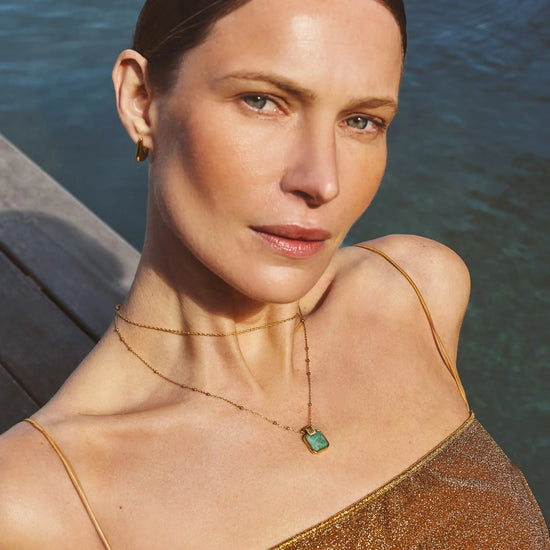 Lena Charm Necklace | 18ct Gold Plated/Amazonite Necklaces Missoma