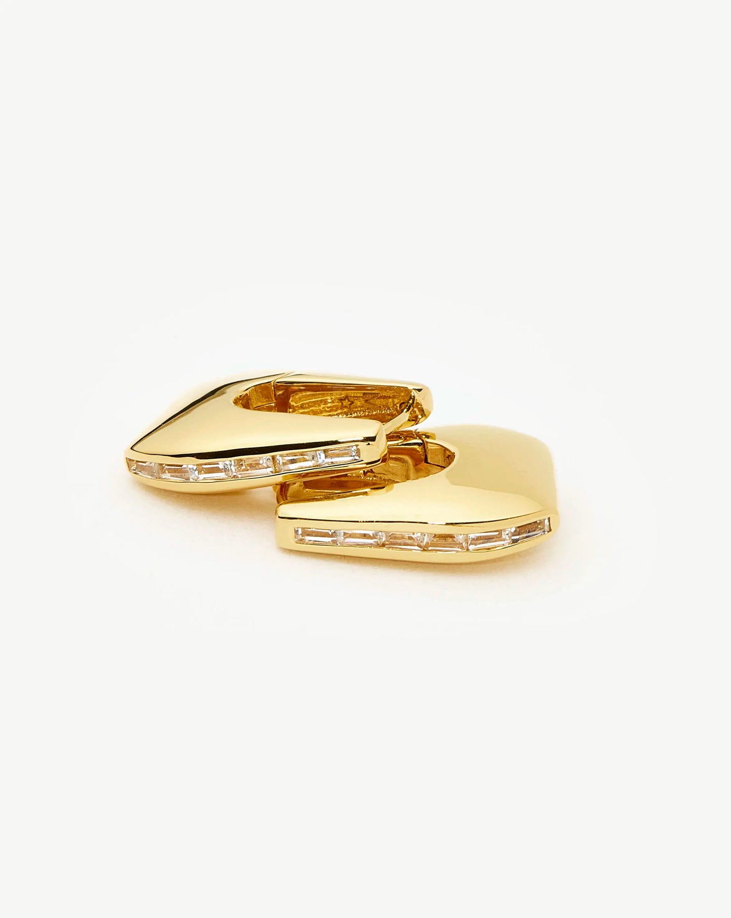 Lucy Williams Arco Pavé Small Hoop Earrings | 18ct Gold Plated Earrings Missoma