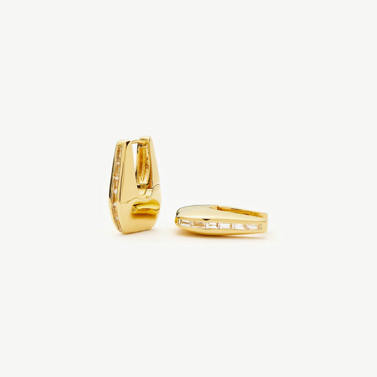 Lucy Williams Arco Pavé Small Hoop Earrings | 18ct Gold Plated Earrings Missoma