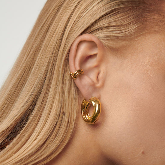 Lucy Williams Chunky Medium Entwine Hoop Earrings | 18ct Gold Plated Earrings Missoma