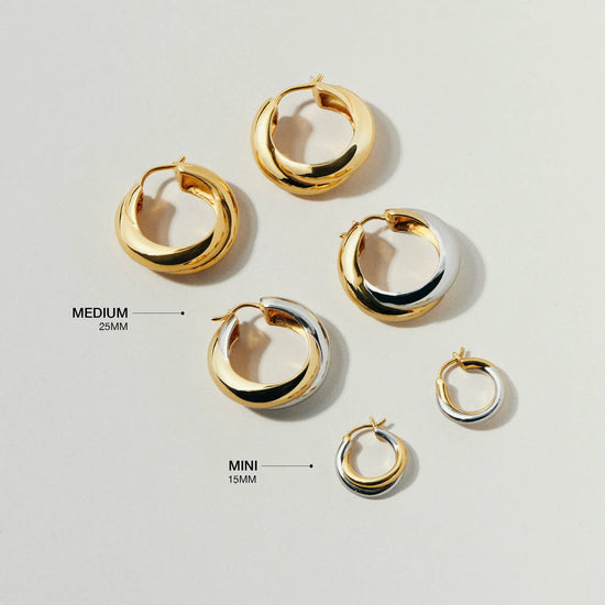 Lucy Williams Chunky Medium Entwine Hoop Earrings | 18ct Gold Plated Earrings Missoma