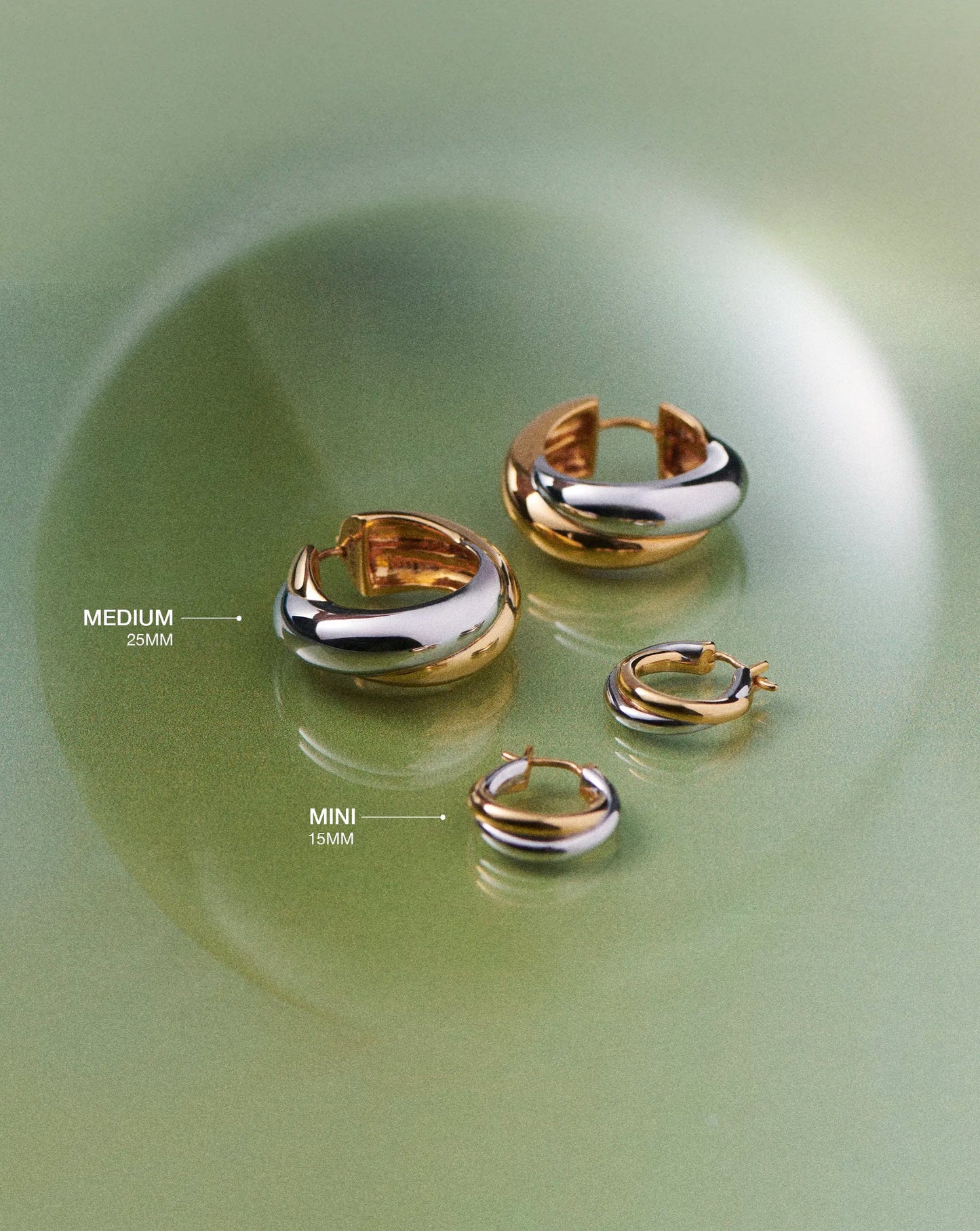 Lucy Williams Chunky Medium Entwine Hoop Earrings | Mixed Metal Earrings Missoma